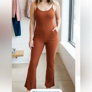 Anrabess Women's Rust Jumpsuit